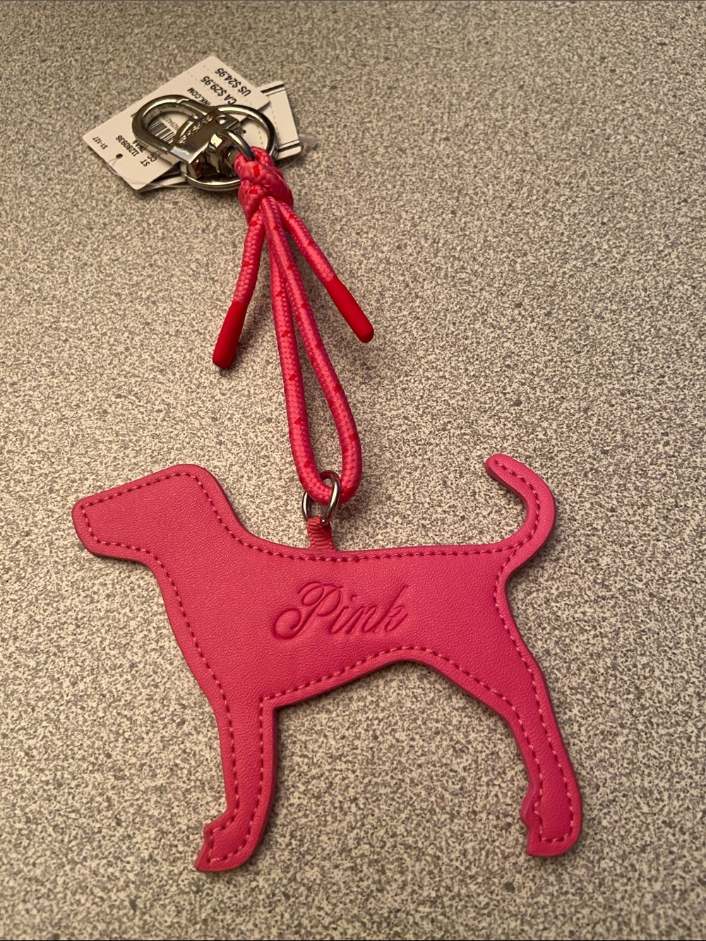 Victoria's Secret PINK Dog Keychain in Hot Pink